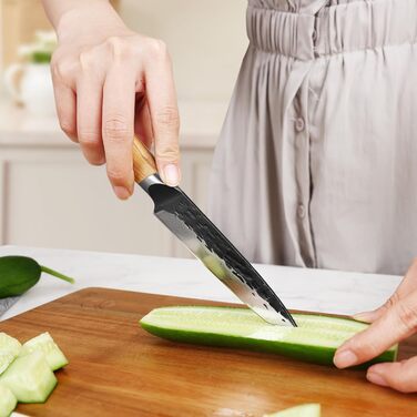 Ніж кухарський Damast 33 см Hecef, професійний ніж шеф-кухаря, японський ніж з 67 шарів дамаської сталі, гострий ніж для м'яса з ручкою з оливкового дерева