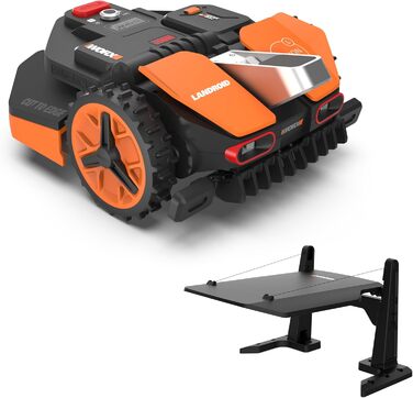 Робот-газонокосачка WORX S250 Mähroboter WR202E для газонів до 250 м², з AI, без кабелю, активне уникнення перешкод, захист від їжаків + гараж WA0825 Vision 250 м²