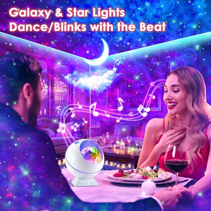 Проектор зоряного неба Sternenhimmel з Bluetooth, 300 режимів, нічник для дітей та дорослих, білий колір