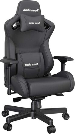 Крісло ігрове Anda Seat Kaiser 2 XL Schwarz Leder - ергономічне, з регульованими підлокітниками та подушками для голови та попереку, для дому та офісу