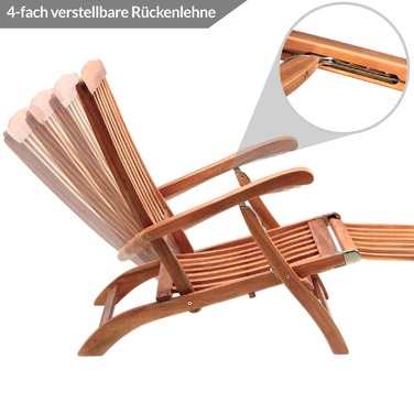 Шезлонг Queen Mary® acacia wood FSC® сертифікований 169x54x95см