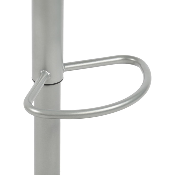 Набір з 2 барних стільців CLP Williston, регульована висота, з підставкою для ніг, обертаються, з захистом для підлоги, срібний колір