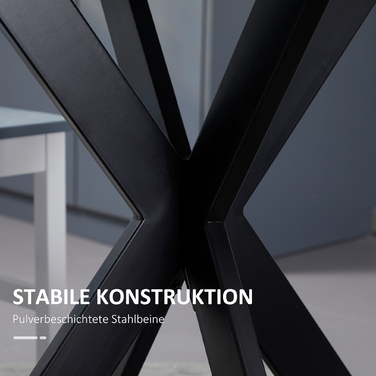 Округлий кухонний стіл Ø 75 см для 2-4 осіб - сучасний обідній стіл з металевим підставою 'павук', колір: коричневий