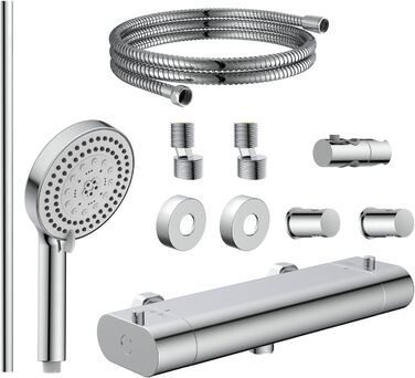 Дзеркальна душова система EISL CARNEO з термостатом, водоспадом та запобіжником 38°C, хром