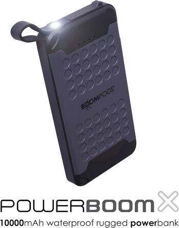 Бумподи Powerboom X10 Power Bank 10000mAh - водонепроникний, швидка зарядка, легкий, для вулиці, ліхтарик