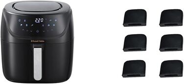 Аерофритюрниця Russell Hobbs 4 л з набором аксесуарів, 7 функцій, 10 програм, модель 27160-56, запасні гумові ніжки для гриль-пластини (6 шт.)