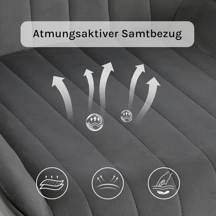 Набір з 2 стільців Lestarain для їдальні, вітальні, кухні. Ретро стільці з м'яким сидінням (велюр, темно-сірий), металеві ніжки, до 150 кг.