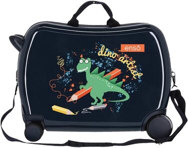 Валіза дитяча Enso Dino artist Multicolor, 50x38x20 см, ABS, кодовий замок, 34 л, 1,8 кг, 4 колеса