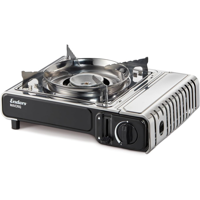 Кемпінговий газовий пальник Enders® MAVERIQ® Z з регулюванням полум'я, п'єзозапалюванням, захистом від перегорання та потужним пальником 2.2 кВт, з кейсом, сумісний з картриджами #1887