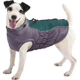 Зимова куртка для собак Kuoser, тепла куртка для собак, водонепроникна, флісова зимова куртка, зелена, S
