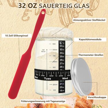 Набір для випічки хліба: корзини для бродіння, скребок для тіста, sling для хліба та міксер. Комплект для початківців