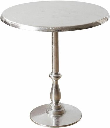 Журнальний столик Loberon Eppeville, ручна робота, складна основа, блискучий металевий вигляд, тумбочка, литий алюміній, срібло