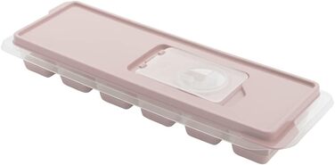 Форма для льоду з кришкою, силіконова, упаковка 2 шт. , гнучка основа, без вмісту БФА, можна складати, 24 відділення, рожева
