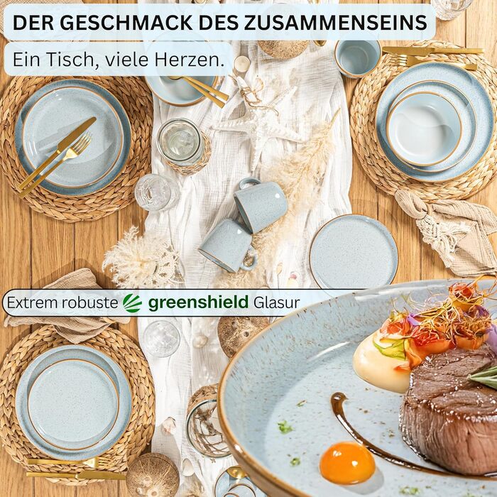 Набір кавових чашок SÄNGER Rio (6 шт.) з кераміки, 430 мл, для кави та чаю, безпечні для миття в посудомийній машині та використання в мікрохвильовій печі, VALUE COLLECTION