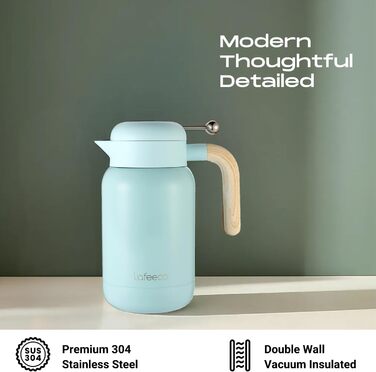 Термос для кави та чаю Aura Dune Mirage Blue 1.5 л (51 oz) з вакуумною ізоляцією, BPA-free
