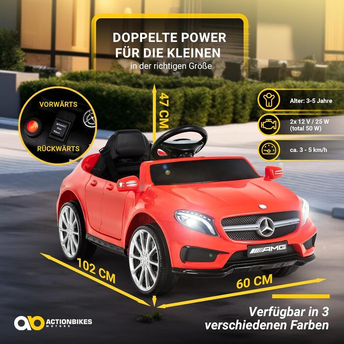Дитячий електромобіль Mercedes AMG GLA45, ліцензійний, з пультом 2,4 ГГц, іграшкове авто для дітей від 3 років, червоний