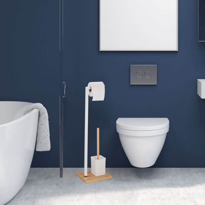 Набір для туалету Relaxdays з бамбука та нержавіючої сталі