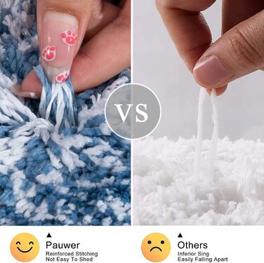 М'який килимок для ванної кімнати Pauwer, комплект з 2 шт., водопоглинаючий, для ванни та туалету, антиковзаючі, можна прати в пральній машині, блакитний, 50 x 80 + 50 x 60 см