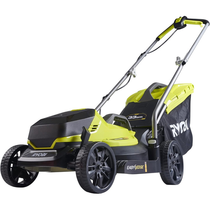 Акумуляторний газонокосарка RYOBI 18V ONE+ – ширина косіння 33 см, без акумулятора та зарядного пристрою, компактна для малих газонів (RLM18X33B40, в комплекті 1x 4,0 Ah акумулятор та зарядний пристрій)
