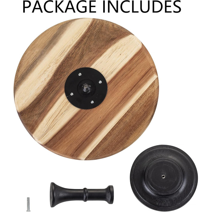 Підставка для торта Nuptio Rustikaler: дерев'яна, чорна, діаметром 25 см, для весілля, дня народження, дитячого свята