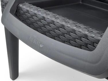 Шезлонг Keter Jaipur для саду з регульованою спинкою, сірий, з подушкою, 187 x 58 x 29 см (імітація ротангу)