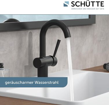 Змішувач для ванної SCHÜTTE 79710 LONDON з висувною лійкою, для миття волосся, однорідний, з комплектом для зливу, хром (чорний)