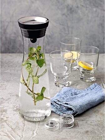 Скляна карафа для води WMF Basic, 1 літр з кришкою, Silikondeckel, CloseUp-Verschluss