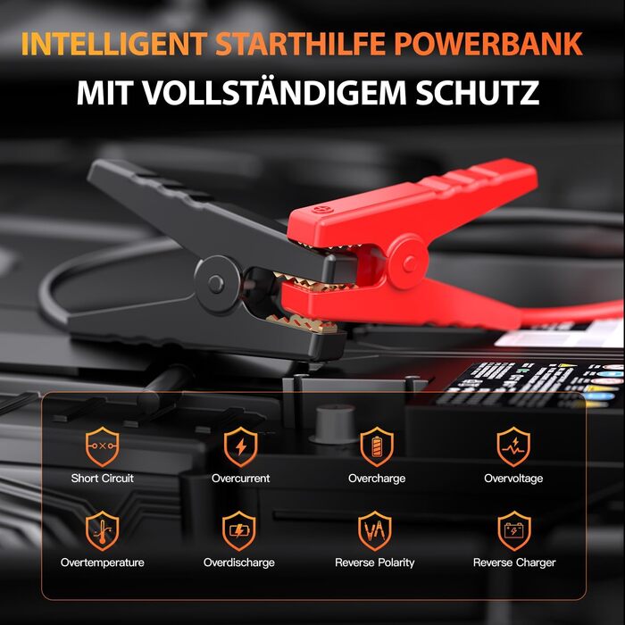 Powerbank з компресором Lucklike 150PSI, 5000A для авто, мото, газонокосарки (10.0л/8.0л Diesel)