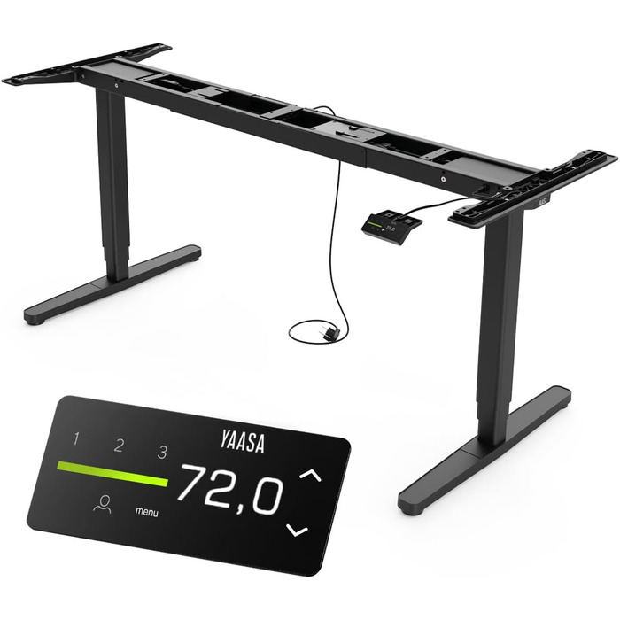 Рамка Yaasa Frame S для столу, регулювання висоти | USB-порт | 2-х рівневий телескопічний механізм | Блокування клавішами (Білий) | Чорний (Pro)