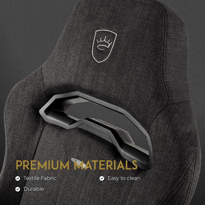 Крісло ігрове Noblechairs Hero з підтримкою попереку, тканина, TX-Антрацит