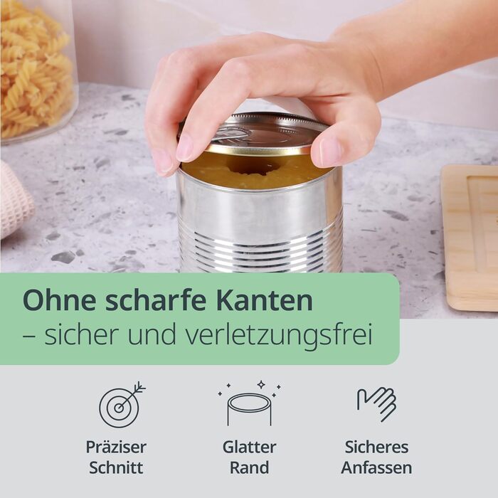 Електричний відкривач банок ADE | для літніх людей | з магнітом та гачком | без гострих країв | з батарейками, чорний