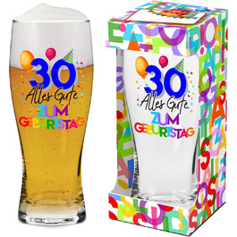 Пивний келих Abc Casa 0,5 л на 30-річчя для чоловіків, чоловіка, друга, брата-30 років , з Днем народження-оригінальний подарунок для 30-річних в подарунковій коробці 30 З Днем Народження