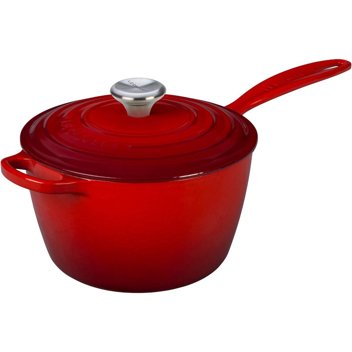 Каструля з нержавіючої сталі Le Creuset Signature, 20 см, 1.8 л, для всіх плит (в т.ч. індукційних), червона