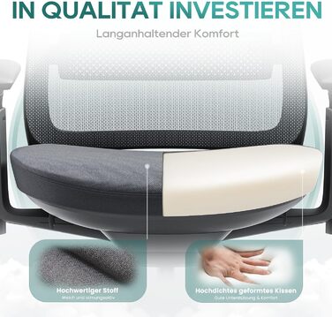 Ергономічне крісло Colamy для офісу, чорне: регульована глибина сидіння, 4D підлокітники, підтримка попереку (до 136 кг)