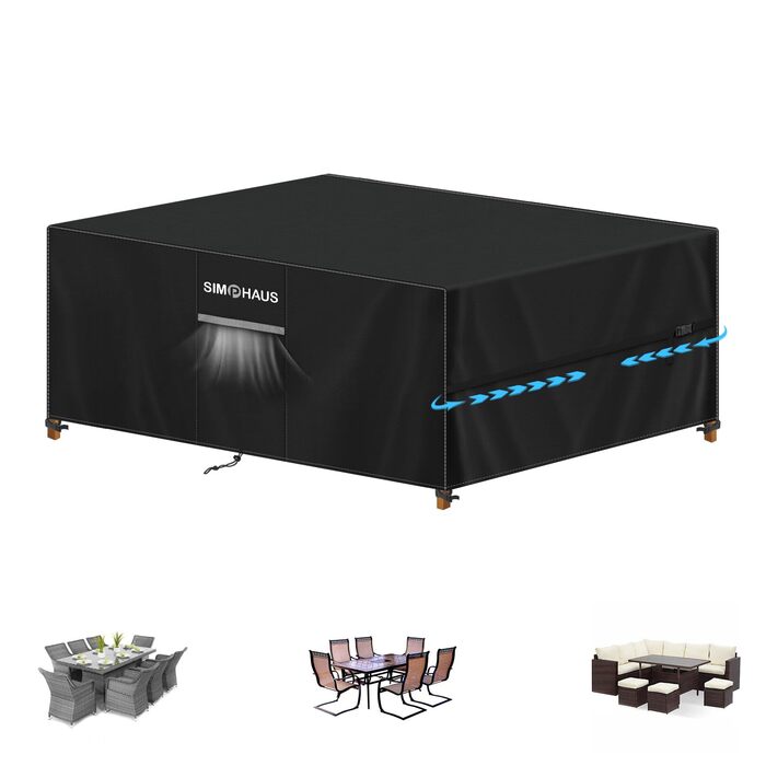 Захисний чохол для садовой меблів: стіл, вологостійкий, 220x140x75 см, 420D Oxford