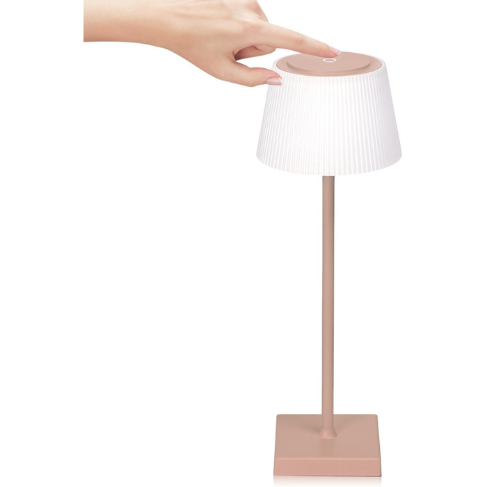 Aigostar LED акумуляторна настільна лампа бездротова, торшер з сенсорним керуванням, 3 режими кольору, IP54 вологозахист, для дому та саду (Світло-коричневий)