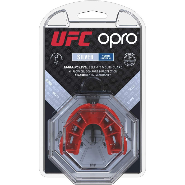 Капи OPRO UFC для ММА, БДЖ, боксу та інших єдиноборств (срібні, юніорські, чорно-червоні)