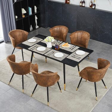 Стол обідній розкладний Cosy Meuble, 120-160x80x75 см, Чорний + Золотий, для кухні та їдальні