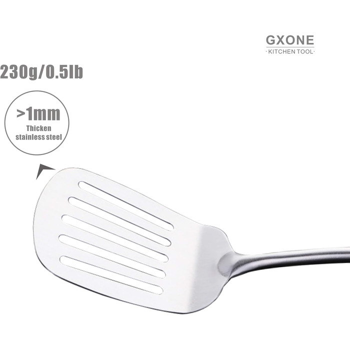 Набір кухонних аксесуарів GXONE, 7 предметів, нержавіюча сталь 304, з підставкою, термостійкий дерев'яний ручка, кухонні помічники (шпатель з дерев'яною ручкою)