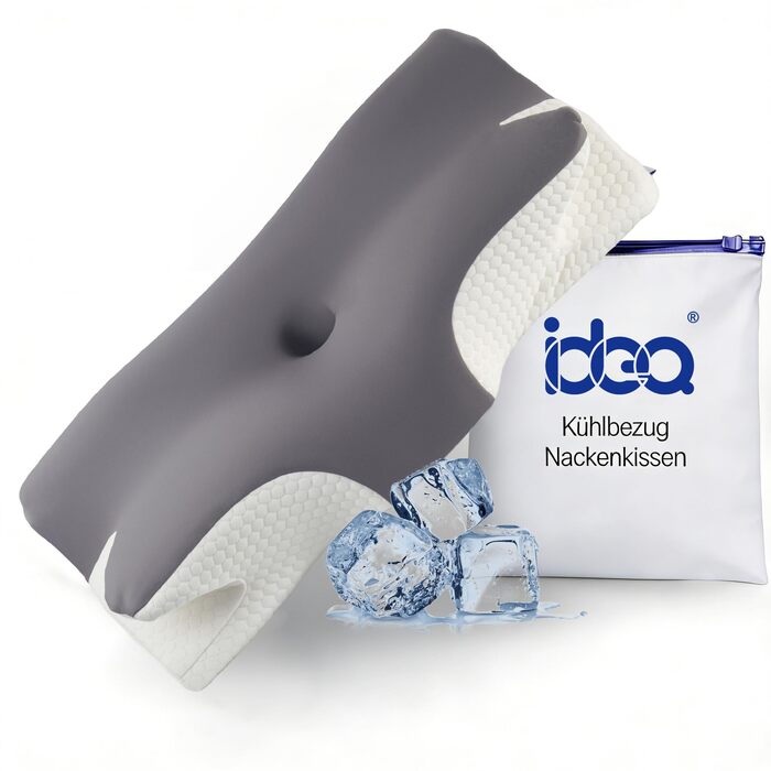 Ортопедична подушка IDEA для шиї та голови: комфорт та підтримка при болях у шиї. Ергономічна подушка з memory foam для тих, хто спить на боці, спині та животі. Розмір: 65 x 36 x 11/14 см.