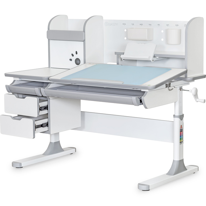 Дитячий стіл Mealux Hamilton Multicolor PN з полицею (арт. BD-680 W/G MC+G з полицею)