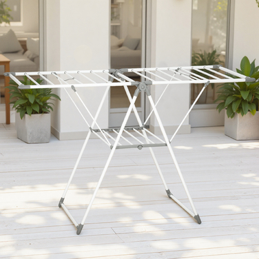 Сушарка для білизни розкладна, 1,565 м довжини, з 2 ярусами, регульовані крила, сушилка для одягу на крилах, біла