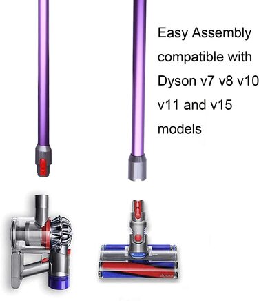 Регульована Подовжувальна трубка lrfdress телескопічна трубка для штангового пилососа Dyson V7 V8 V10 V11 Заміна акумуляторного пилососа ( фіолетова Подовжувальна трубка)