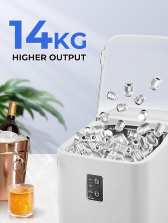 Машина для приготування льоду FOHERE: швидке приготування, 14 кг/24 год, 2 розміри, самоочищення, для кухні, офісу, бару, вечірки