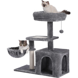 Котяче дерево на ПАВЗ-роуд для маленьких кішок, плюшева котяча вежа з великою котячою квартирою, глибокий гамак і котяче дерево з сизалю для кошенят