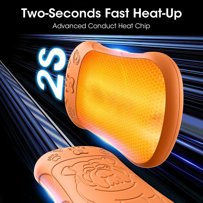 Електричні грілки для рук, 2 шт., 6000 мАг, акумулятор, багаторазові, зарядні, ідеальні для спорту на відкритому повітрі, полювання, гольфу, кемпінгу, теплий подарунок для жінок, чоловіків, дітей (Помаранчевий)