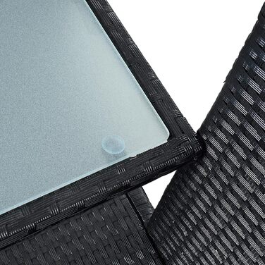 Садові меблі ESTEXO з ротангу (поліротанг) для двох осіб: лавка, комплект для відпочинку на балкон/терасу, чорний колір