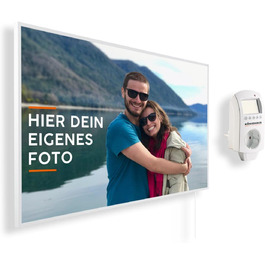 Власне фото та фото інфрачервоне опалення з TV та гарантією 5 років - Зроблено в Німеччині (завантажте СВІЙ мотив і зробіть собі унікальний виріб) (1000 Вт - біла рамка) - в т.ч. терморегулятор 1000 Вт - біла рамка