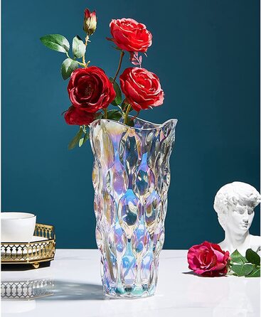 Скляна ваза для квітів Hey_you 13х24 см прозора