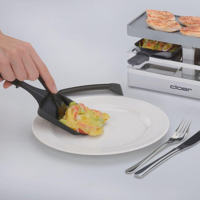 Cloer 6495 Mini Raclettegrill: компактний гриль для фондю з 2 сковорідками, 400 Вт